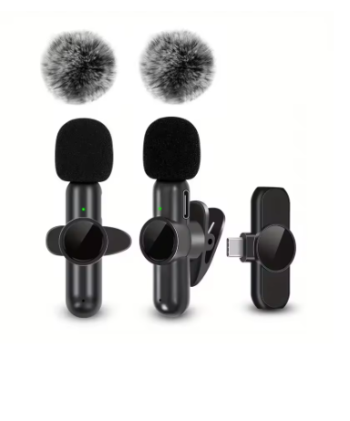 AirMic Pro - Mini microphone sans fil avec réduction du bruit pour vidéos et streaming.