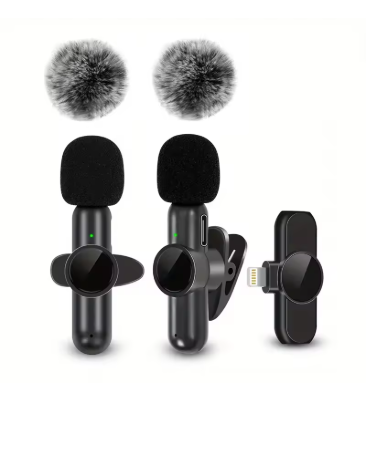 AirMic Pro - Mini microphone sans fil avec réduction du bruit pour vidéos et streaming.
